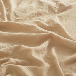 YASMENG Double Muslin Fitted Sheet 140 x 200 cm 100% Cotton Khaki Muslin Bed Sheet 140 x 200 cm Cotton Soft Breathable Cuddly Fitted Sheet Box Spring Bed Suitable for 30 cm Mattress