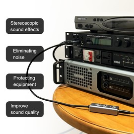 Ground Loop Noise Isolator, Noise Filter for Car Audio/Home Stereo System (Eliminate The Buzzing Noise Completely) with 6.35mm Nylon Braided Audio Cable