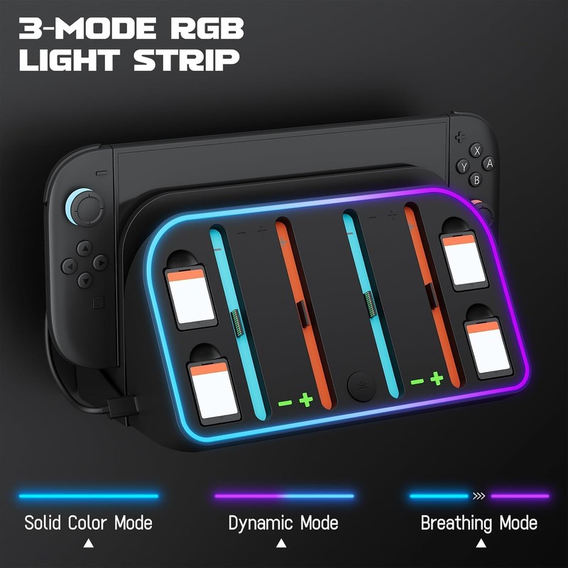 Switch 2 Wall Stand/RGB Lighted World Mount / 4 Joy-Con