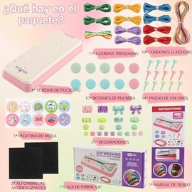 Kit de Pulseras DIY, Hacer Pulseras de Amistad, Kit para Fabricar Pulsera Trenzadas, Set de Pulseras para Niñas, Juguetes y Regalos para Hacer Joyas|Manualidades|Cumpleaño|para Niños de 6+ Años