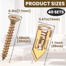 Pndeyo 40pcs Self-Drilling Drywall Anchors with Screws, Heavy Duty Metal Expansion Screws, Dry Wall Anchors for Gypsum Boards Cabinets- Gold