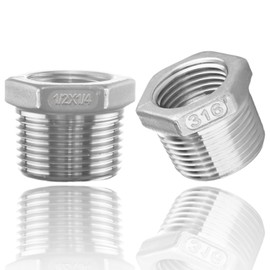 316 Stainless Steel Hex Bushing Reducer, 1/2" NPT Male to 1/4" NPT Female Pipe Fitting Adapter - Corrosion Resistant Connector for Plumbing, Hydraulic, Air, Oil & Gas Systems (1/2" to 1/4")