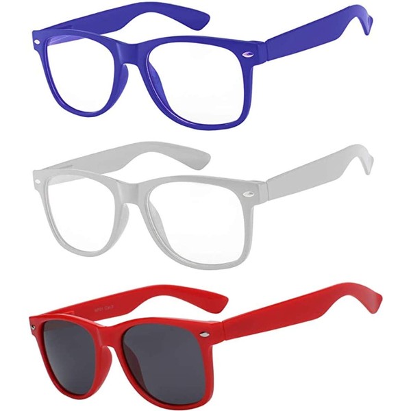 Boolavard 3 pairs of children's clear lenses protect the child's eyes from UVB UVA blocking.