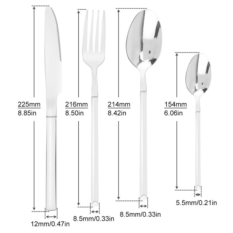 OriGlam Silverware Set, Stainless Steel Flatware Cutlery Set, Eating Utensils