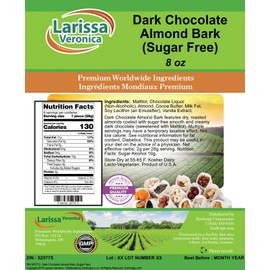 Dark Chocolate Almond Bark (Sugar Free) (8 oz, ZIN: 525775) - 3 Pack