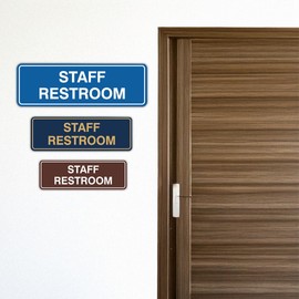 Signs ByLITA Standard Staff Restroom Sign - Easy Installation | Durable Wall or Door Sign (Black) - Large