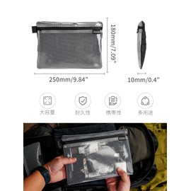 TACTICAL GEEK Storage A1 Series EDC Mesh Bag, Lightweight Travel Bag, Portable Waterproof Nylon Organiser Bags, Multifunctional Zip Pockets for Daily Storage and Organisation, Sat 10, EDC Storage Bag