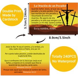 Fankya 240pcs Gospel Tracts Plan of Salvation Catholic Cards Religious Holy Prayer Cards Bible Tracts Mini Christian Tracts for Evangelism Church Gifts (Spanish,La Oración de un Pecador)