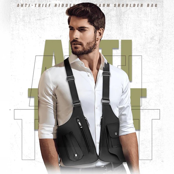 Double Shoulder Armpit Bag, Anti-Theft Hidden Underarm Strap Wallet Pocket