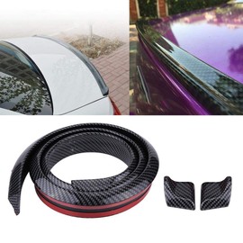 Rear Trunk Spoiler, 1.5m/4.9ft Carbon Fiber Rear Wing Lip Soft Rubber Car Rear Roof Trunk Spoiler Wing Lip Sticker For Car Rear Trunk Wing Lip Sticker