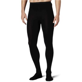 Capezio Men's Men's Knit Footed Tights with Back Seams, Black, X-Large