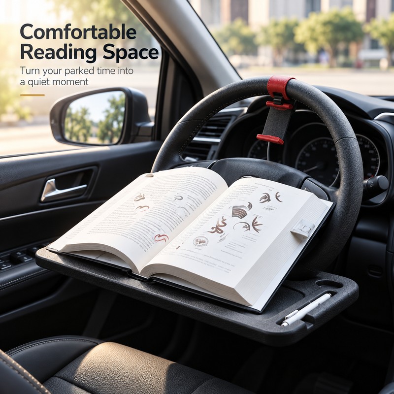 Car Steering Wheel Tray for Eating & Laptop Use –