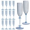 XUWAIDSGN 24 Pack Blue Detachable 2 piece Champagne Flutes 5.5