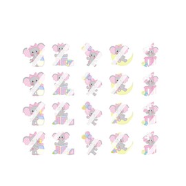 Cute Its a Girl Elephant Baby Shower Nursery Design #1 Nail Art Decals - Waterslide Nail Decals (Adult XLarge 0.6" inches)