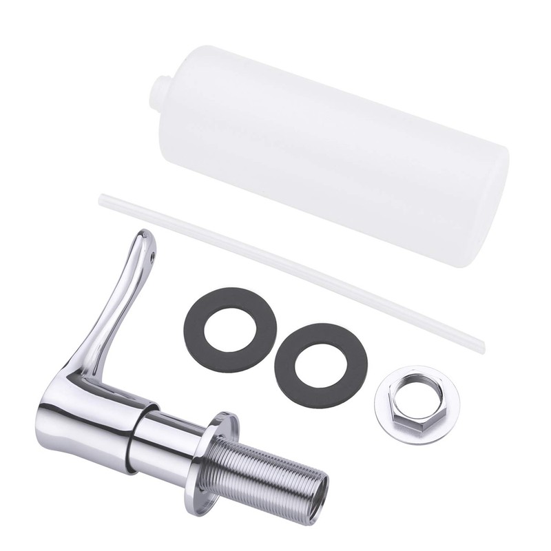 BZOOSIU Kitchen Sink Soap Dispenser Chrome, Solid Brass Pump Head