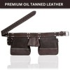 FUERI 11 Pocket Leather Tool Belt fot Men, Comess with