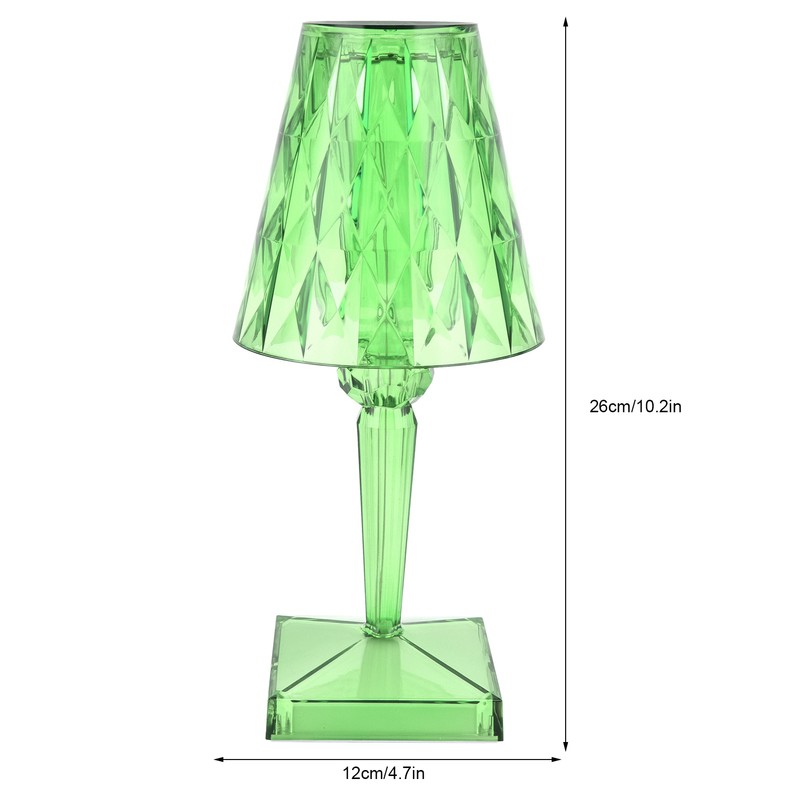 LED Crystal Table Lamp Transparent Prism Dimmable Desk Lamp USB