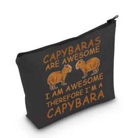 PLITI Capybara Gifts for Capybara Lovers Makeup Bag Capybaras are Awesome Therefore I'm a Capybara Funny Rodent Animal Gift (Awesome Capybara bagblCA)