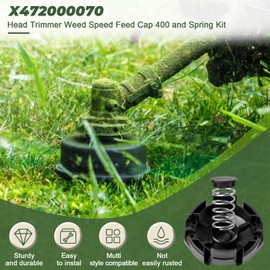 X472000070 Speed Feed Cap 400 Head Trimmer Weed and Spring Kit Fits for Echo Weedeater String Spool Cover 4" Heads SRM-225, SRM-230, PAS-225(2Pack)