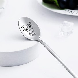 Birthday Gift for Best Friend Engraved Spoon Friends Like You Make Life Sweet Spoon Friends Anniversary Christmas Gifts for Bestie BFF Friendship Coffee Ice Cream Spoons