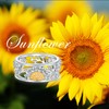 DAOCHONG Sterling Silver You are My Sunshine Sunflower CZ Ring