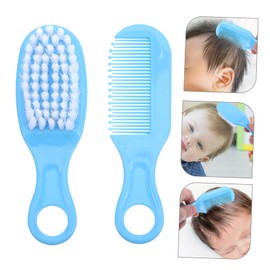 CORHAD 1Set Brush and Comb Kit Soft Hair Massage Comb for Newborns Gentle Hair Care Accessories Blue Promotes and Brain Development for Grooming