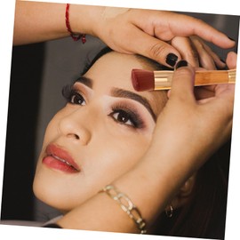 Beavorty 2pcs Double Ended Foundation Brush Multi-purpose Cosmetics Brush for Blending and Contouring Comfortable Bamboo Handle for Professional and Daily Makeup Use