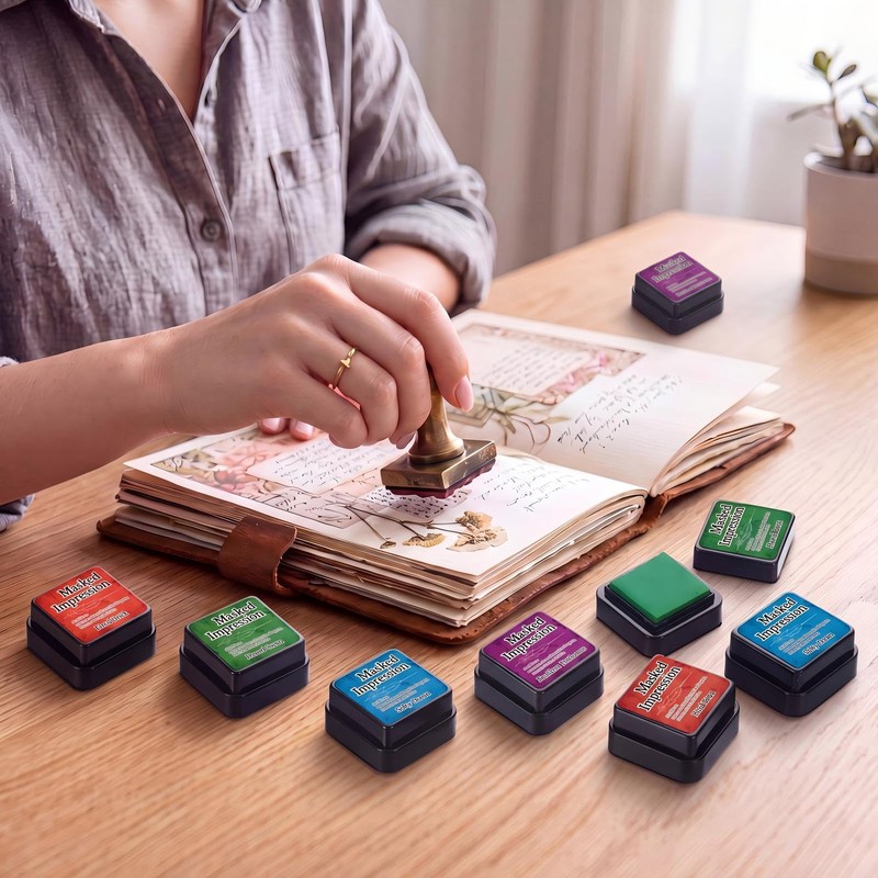 8 Pcs Mini Ink Pads for Stamps Water Based Stamp