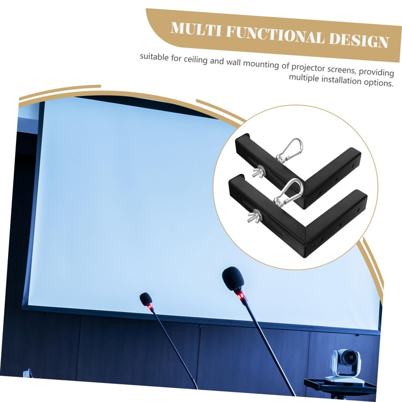 TEHAUX 2pcs Adjustable Shaped Wall Mount Projector Screen Bracket Bracket