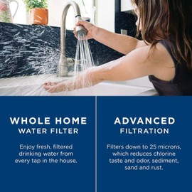 GE FXHTC Whole House Water Filter | Replacement for Water Filtration System | NSF Certified: Reduces Chlorine, Sediment, Rust & Other Impurities | Replace Every 3 Months for Best Results | 1 Filter