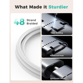 Amasuki White-Upgraded 3 in 2 USB C Cable for Watch Charger Phone Charger USB C Multi Fast Charging Cable Compatible with Watch Ultra/SE/10/9/8/7/6/5/4/3/2/1 & Phone 16/15/14/Galaxy S23-4FT