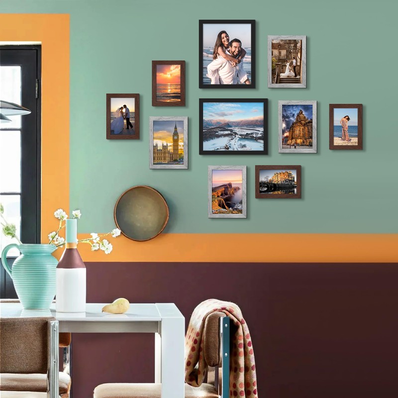 upsimples 10 Pack Picture Frames Collage Wall Decor for Mounting