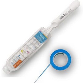 Paint Behind Toilet Tool Nylon Brush with Painter's Tape Roll - Flat Paint Brush Set for Walls, Behind Toilet and Hard to Reach Areas - Painting Supplies for Home Interior Set