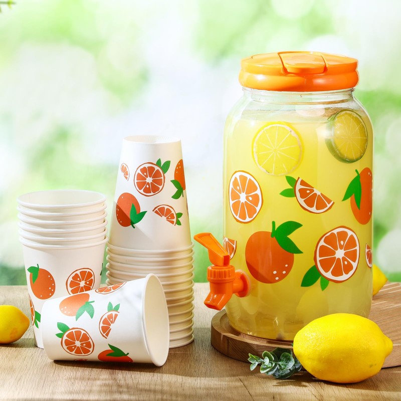 Umigy Tree Clear Plastic Drink Dispenser with 20 Pcs 12