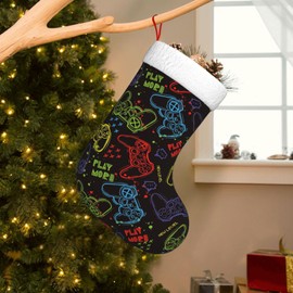 EHXEYC Gamer Christmas Stockings Ornaments Candy Bags for Family Holiday Party Christmas Tree Decorations