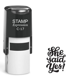 stampexpression - She Said yes Self Inking Rubber Stamp - Black Ink (A-63211)