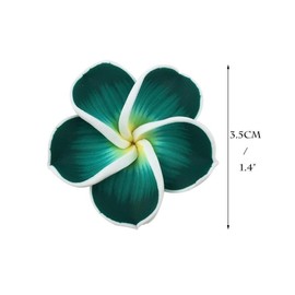 50 Pcs 35mm Mixed Color Polymer Clay Flower Beads Floral Bead Hawaiian Lei Plumeria Beads Chunky Beads Handmade Jewerly Bead DIY Accessories Hawaiian Accessories for Jewellery Making