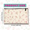 INFUNLY 4PCS Pink Flower Canvas Cosmetic Bags Set 5.9x9 Spring