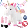 Marsjoy White Running Unicorn Toy Set Singing Dancing Electronic Plush