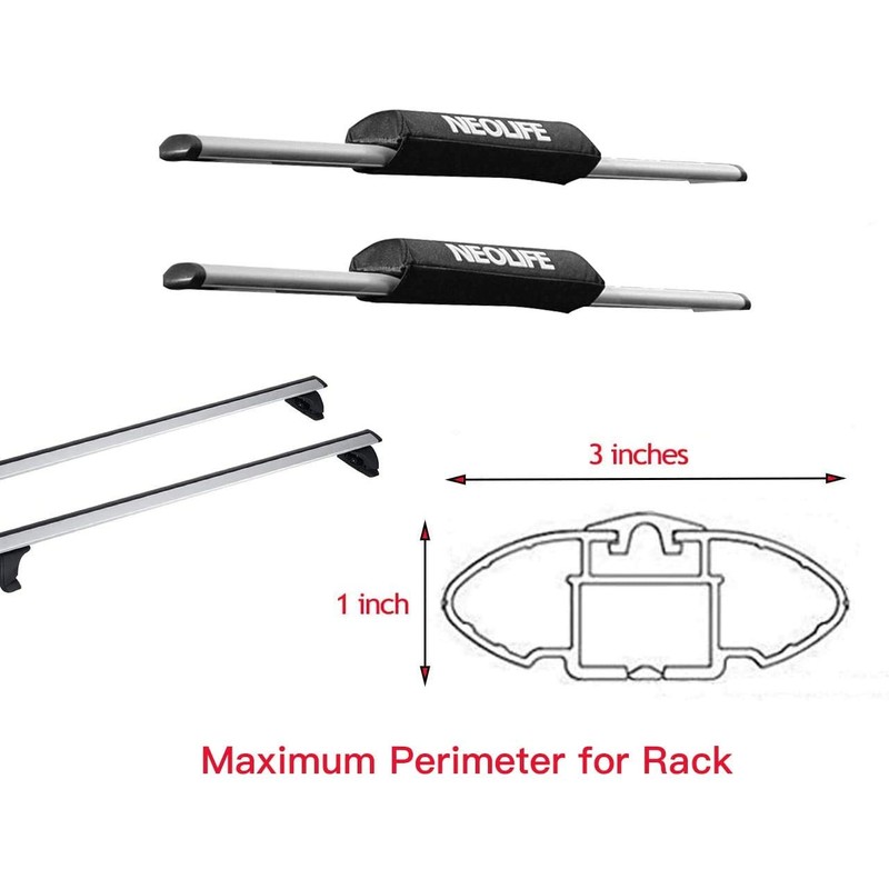 WONITAGO Soft Roof Rack Pads with Two 15 Ft Tie
