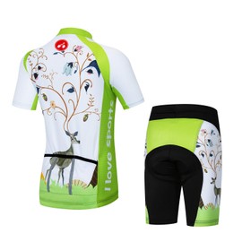 Conjunto de playera de ciclismo para niños, ropa para niños y niñas, Venado, Large