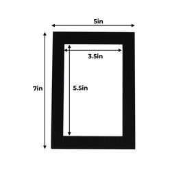 5x7 Black Mat for 4x6 Photo Black Core Picture Matboard for Frames Measuring 5 x 7 Inches - Bevel Cut Matte to Display Art Measuring 4 x 6 Inches - Acid Free ONE MAT