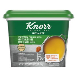 Knorr Professional Ultimate Low Sodium Vegetable Paste Base Gluten Free, Vegetarian, No Artificial Flavors or Preservatives, No MSG added, Colors from Natural Sources, 1 Pound (Pack of 6)