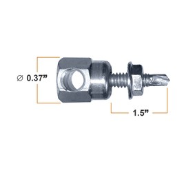 Everflow Sammys 8054957-50 SWDR 1-1/2 3/8 Inch Horizontal Threaded Rod Anchor Designed Structure, Steel, Zinc Plated, Corrosion Resistance, 12-24 x 1-1/2 Inch Screw Length (Pack of 50), 50 Piece