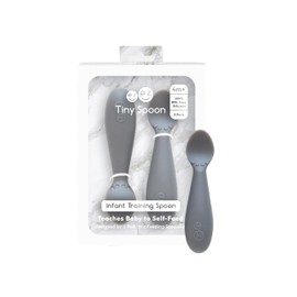 EZPZ Tiny Set de 2 Mini Cucharas, Gris (Gray), 4 Meses                                                                                                