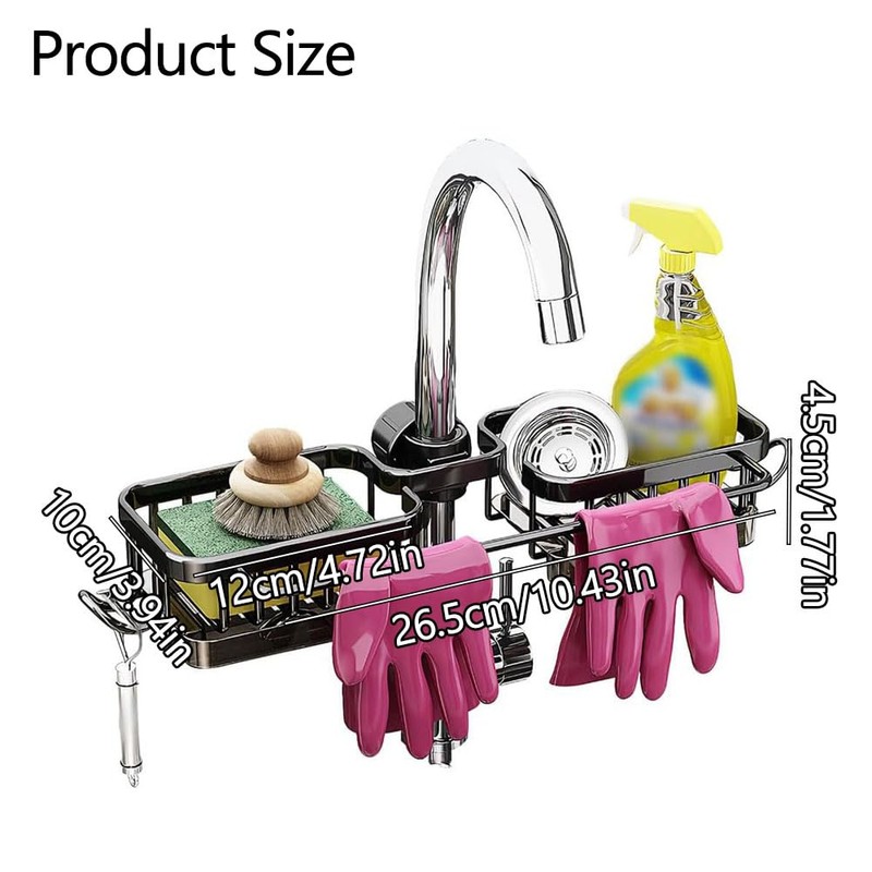 Kitchen Sink Faucet Organizer, Sponge Holder for Kitchen Sink with