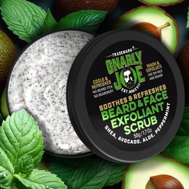 Gnarly Joe Refreshing Peppermint Beard and Face Exfoliant, Wash and Scrub, 50g