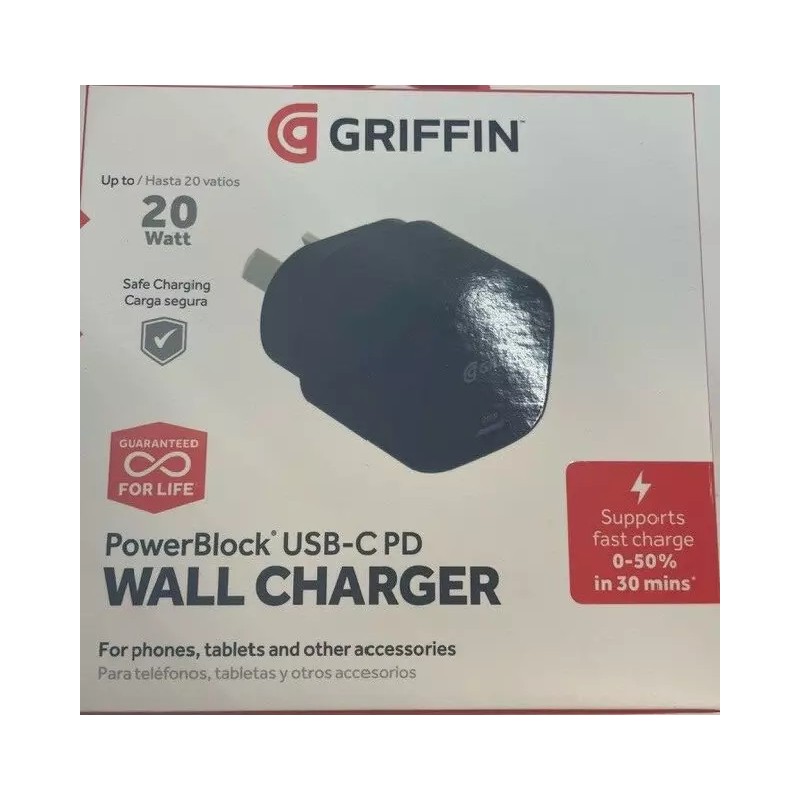 Griffin 20W Power Block USB-C PD Wall/Home/Trav