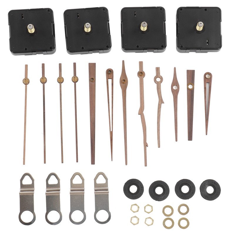 Clock Repairing Replacement Kit with Walnut Wood Hands and Quartz