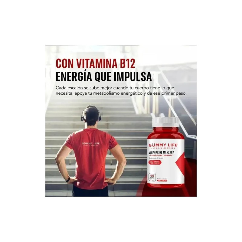 Gomitas Vinagre Manzana B12 Zinc Acido Folico 60 Pzs